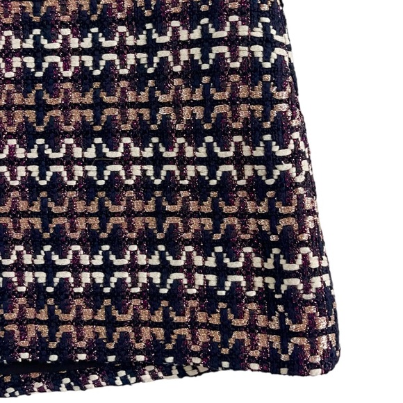 Express high waisted metallic tweed A-line mini skirt in black print - Picture 7 of 12